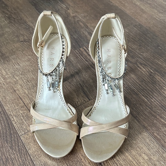 Strappy Gold Women's Heels - Picture 1 of 3